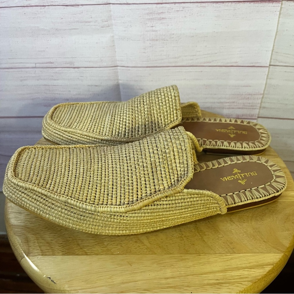 Bulibasha Black Munatas‎ Ochre Natural Material Slip On Mules Size 44